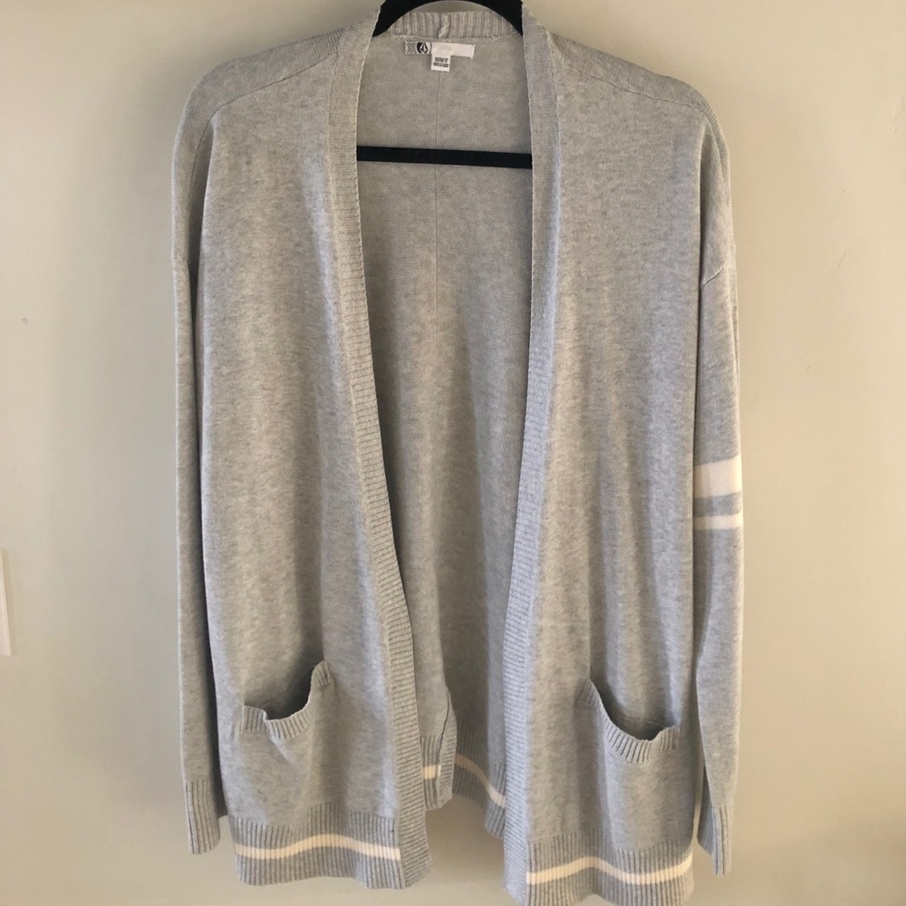 Volcom Varsity Stripe Cardigan Sweater Womens Sz M
